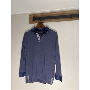 Rare Alial Fital Performance Polo Shirt Blue Long Sleeve Men's Large USA Made